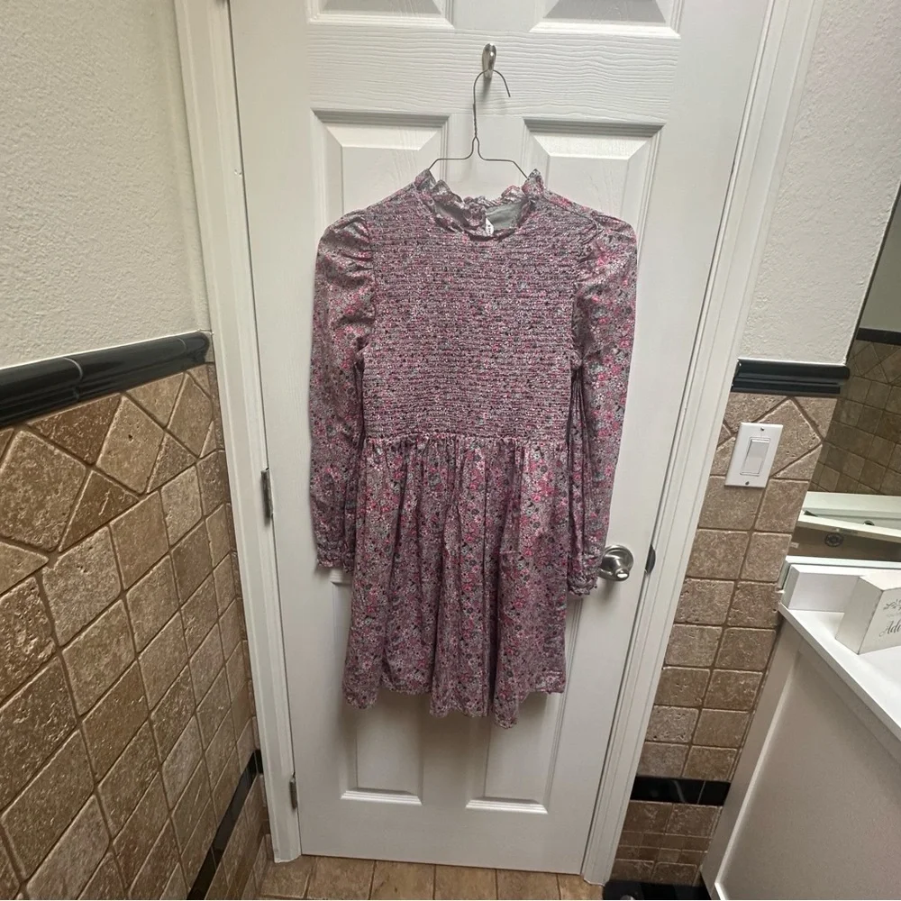 Janie and Jack Pink Floral Long Sleeve Dress